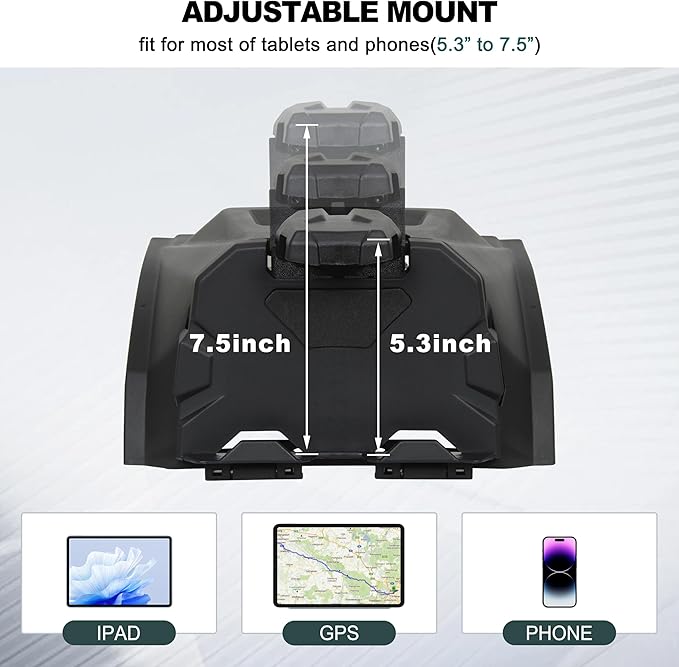 Electronic Device Holder for Teryx KRX 1000 2020-2025, Ipad GPS Mounts Tablet Holder with Storage Box Organizer Tray for Kawasaki Teryx KRX 1000 Accessories