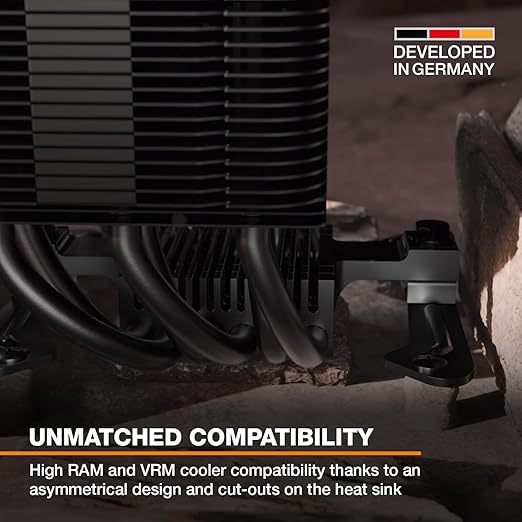 be quiet! Dark Rock 5 CPU air Cooler | Extremely high Cooling Performance | 6 high-Performance Heat Pipes | Silent Wings 4 120mm PWM Fan | high RAM and VRM Cooler Compatibility | BK035