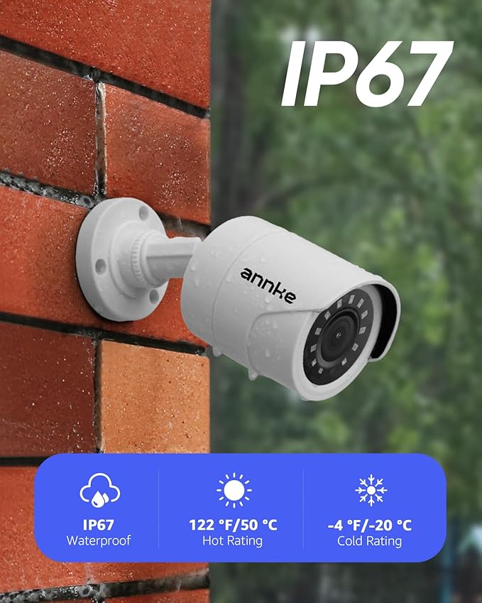 ANNKE 1080p Security Camera 4-in-1 CCTV Bullet Wired Cam, AHD/TVI/CVI/CVBS, Analog Surveillance Video Add–On Cams for Outdoor Use, 100ft Clear B & W Night Vision (Power Adapter BNC Cable Not Included)