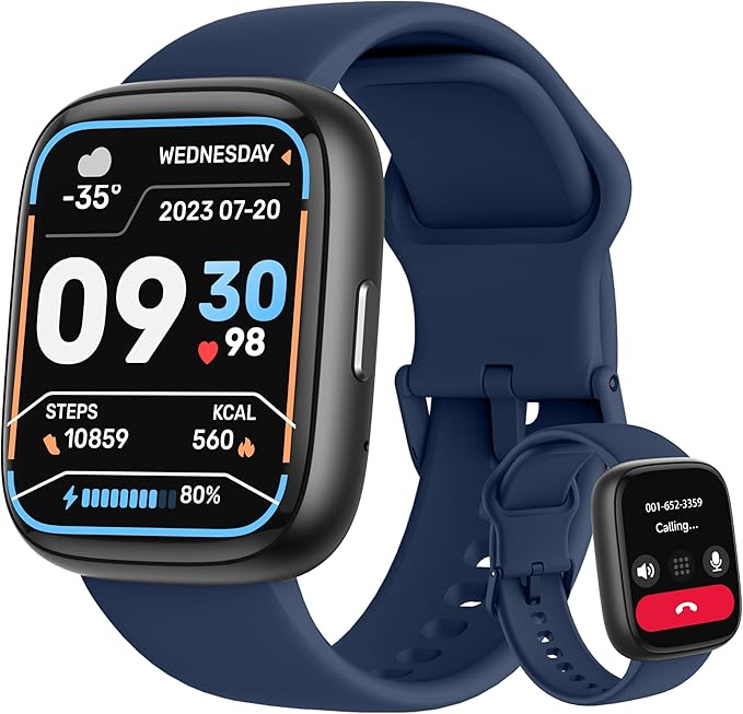 Smart Watch, Alexa Built-in, Answer/Make Calls 44mm Smartwatch Women Men, 1.83" Sports Watch IP68 Waterproof, Heart Rate SpO2 Sleep Stress Monitor, Step Counter Watch for Android & iOS Phone