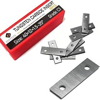 40mm Square Carbide Inserts Blades Cutters Replaceable Knives 40×12×1.5mm-35° for Flush Trim Router Bit or Woodworking Spiral/Helical Planer Cutter Head 10pcs - Image 1