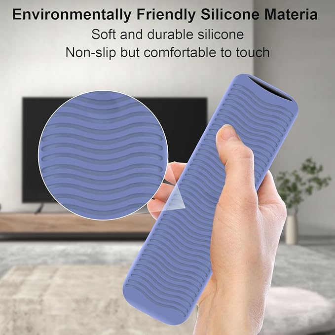 Glow Blue Remote Case for Onn Remote Control, 100026240 Silicone Sleeve Compatible with Onn Android TV 4K UHD Stick TV Box Remote Washable an-ti Lost Anti-Slip Skin-Friendly