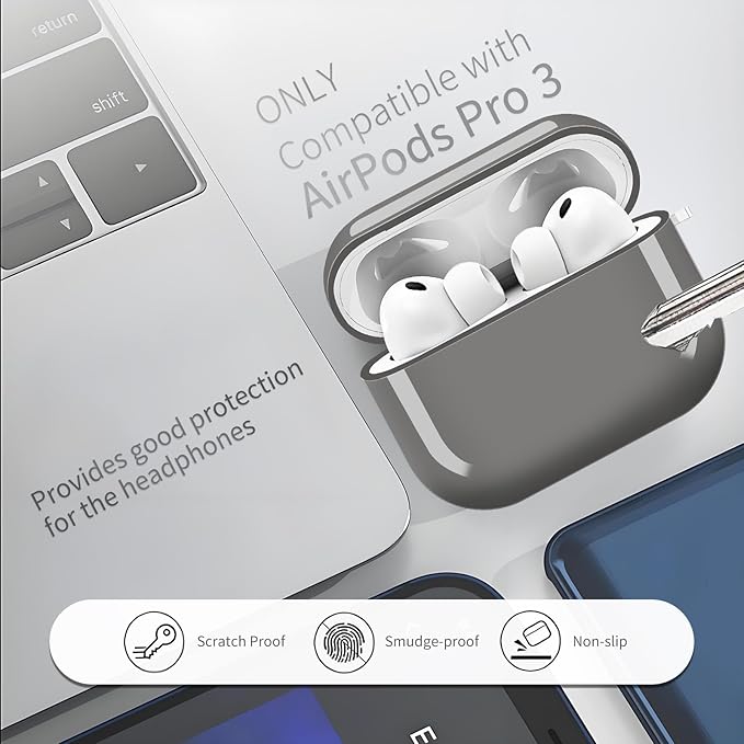 AirPod Pro 3 (2025) Case Cover for Women, Cute Shockproof Protective Case with Gold Round Buckle, Anti-Drop Design Compatible with Apple AirPods Pro 3rd Generation (USB-C Cable) huise
