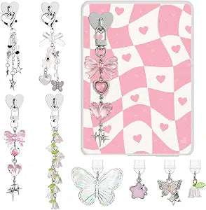 Liliaafar 8 Pcs Cute Charms Set for E-reader Phone