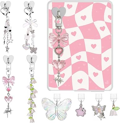 Liliaafar 8 Pcs Cute Charms Set for E-reader Phone