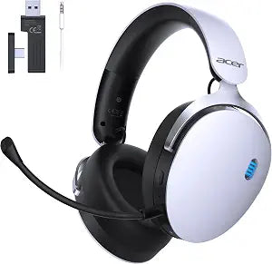 Acer Wireless Gaming Headset with Aluminum Frame for PS5, PC, Switch -White