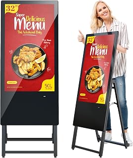 MWE 32 Inch Indoor Digital Signage Display Monitor, LCD Digital Kiosk, Advertising Display Poster, Android Kiosk with Auto Media Player, HDMI/USB (Plug-in use)