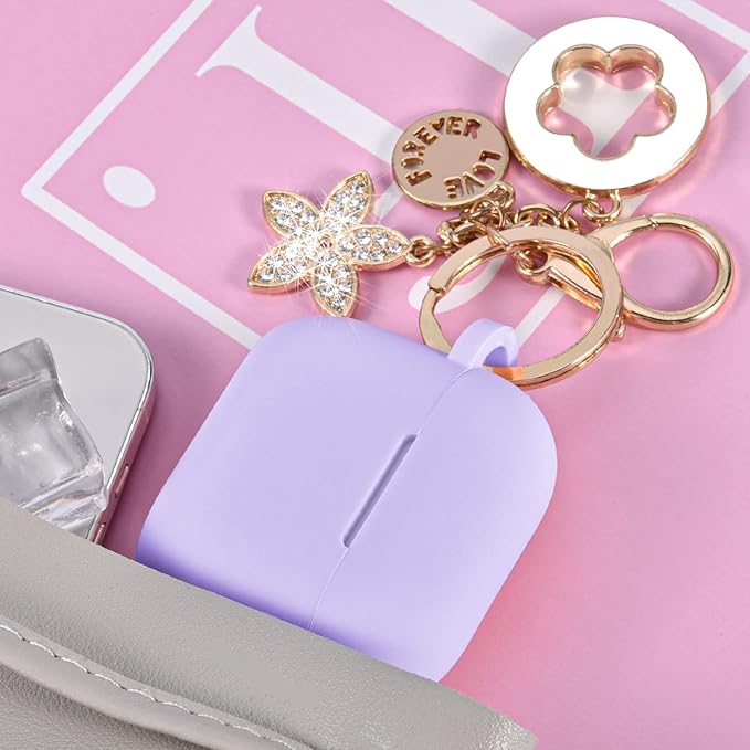 VISOOM Case for Airpods 3 Pink Airpods 3rd Cases 2021 Silicone for iPod 3 Earbuds Case Cover Women Wireless Charging Case with Accessories Girl Bling Keychain for Apple Ear Buds 3rd Generation