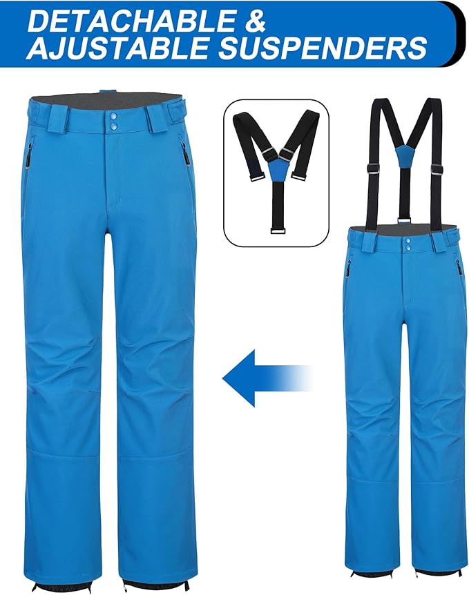 33,000ft Insulated Bibs for Men Snow Ski Pants Overalls Winter Waterproof Windproof Snowboard