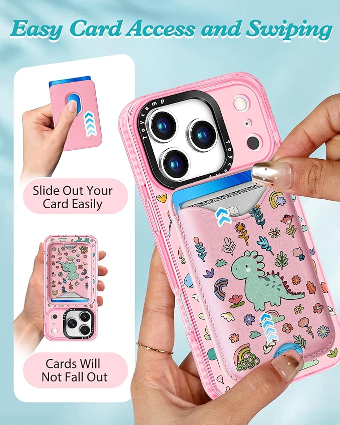 Toycamp for iPhone 17 Pro Max Case - Compatible with Magsafe Credit Card Holder Wallet Magnetic Cute Women Teen Girls Kawaii Girly Unique Animal Design Phone Cover for Apple 17 Promax