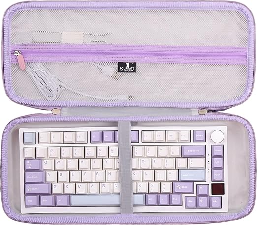Hard Storage Case for EPOMAKER Ajazz AK820 Pro 75% Wireless Mechanical Keyboard - Travel Case for EPOMAKER P75 /Aula F75 / Galaxy70 /Aula F75/MAX Keyboard(Box for Sale) (Purple)