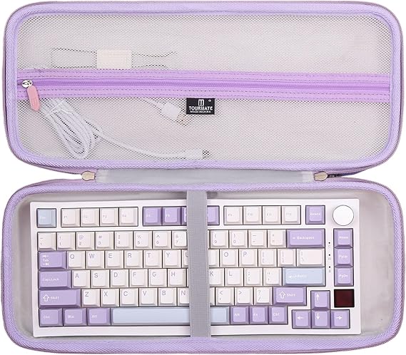 Hard Storage Case for EPOMAKER Ajazz AK820 Pro 75% Wireless Mechanical Keyboard - Travel Case for EPOMAKER P75 /Aula F75 / Galaxy70 /Aula F75/MAX Keyboard(Box for Sale) (Purple)