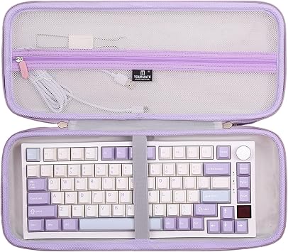 Hard Storage Case for EPOMAKER Ajazz AK820 Pro 75% Wireless Mechanical Keyboard - Travel Case for EPOMAKER P75 /Aula F75 / Galaxy70 /Aula F75/MAX Keyboard(Box for Sale) (Purple)