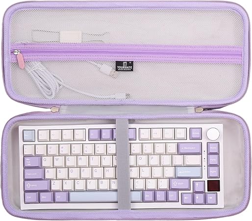 Hard Storage Case for EPOMAKER Ajazz AK820 Pro 75% Wireless Mechanical Keyboard - Travel Case for EPOMAKER P75 /Aula F75 / Galaxy70 /Aula F75/MAX Keyboard(Box for Sale) (Purple)