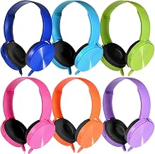 Kids Headphones Bulk 6 Pack for School Classroom Students, Wired Computer Headset Durable Class Set Earphones for Children Toddler Teens Boys Girls and Adult (HY450, 6 Mixed) - Image 1