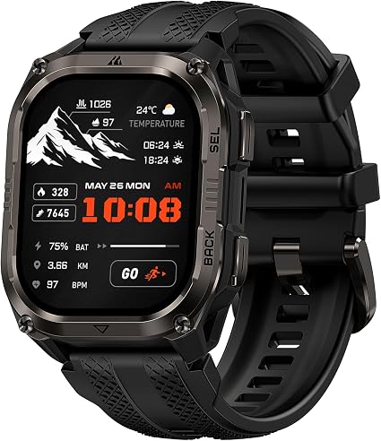 KOSPET Pulse 2 Smart Watch with GPS, 5 ATM/IP69 Waterproof, 15-Day Battery