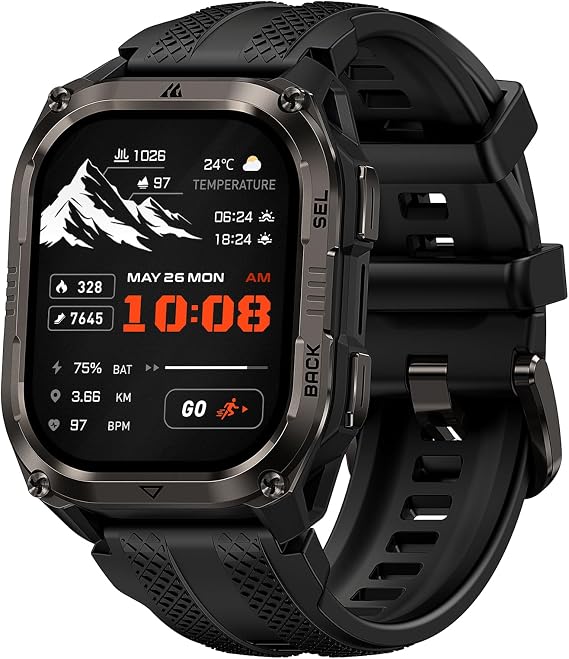 KOSPET Pulse 2 Smart Watch with GPS, 5 ATM/IP69 Waterproof, 15-Day Battery
