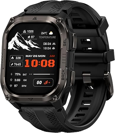 KOSPET Pulse 2 Smart Watch with GPS, 5 ATM/IP69 Waterproof, 15-Day Battery