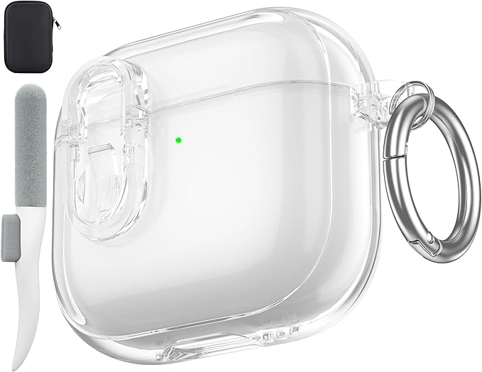 Valkit Compatible AirPods 4th Generation Case Cover, Soft TPU Airpods 4 Cases with Cleaner Kit, Shockproof Protective Case with Keychain for Apple AirPods 4 Gen Cases for Women Men(Transparent)
