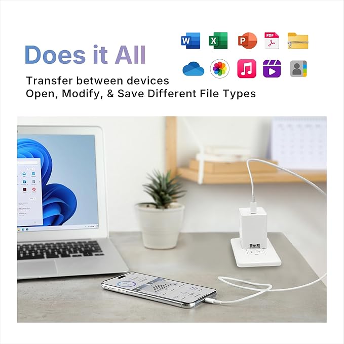 USB-C Charger iPhone Flash Drive: 65W Fast Charging, 256GB Apple MFi Certified for iPad, Android, Laptop, MacBook, Backup Storage, External Memory, PD Power Adapter, iXCharger