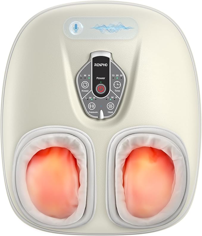 RENPHO Foot Massager Machine with Heat [2026 Upgraded], Shiatsu Foot Massager for Plantar Fasciitis, Christmas Gifts for Women, Cordless Control, 2026 Innovation Upgrade - Exclusive Voice Control
