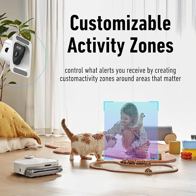 2K Window Security Camera 3MP Indoor Home Monitoring WiFi Full-Color Night Vision Person Detection 24/7 Recording
