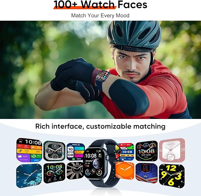 Smart Watch with 2 Bands: Step & Calorie Counter, Heart Rate & Oxygen Sensor, GPS Running, Swimming, Walking, Sports Tracker, Waterproof, Health Monitoring, Music & Call Alert Men Women iOS/Android