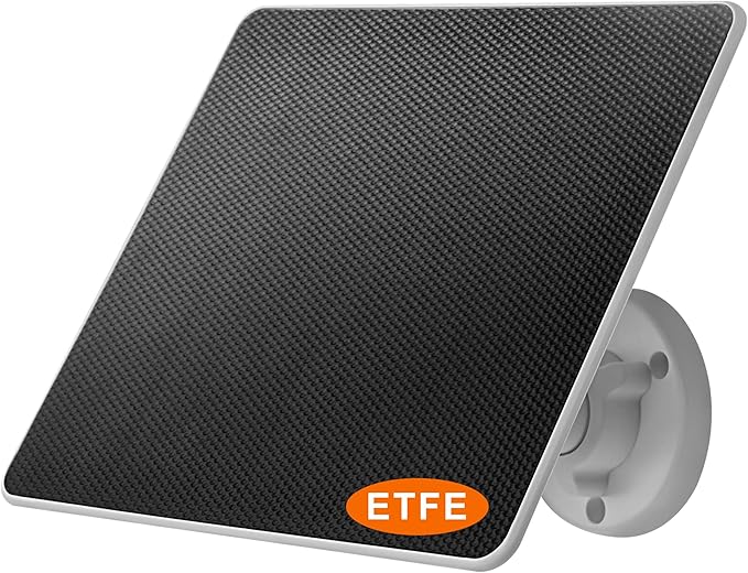 LIYVZ 6W Solar Panel for Security Camera Outdoor, USB-C & Micro-USB Compatible, IP66 Waterproof, 360° Adjustable Bracket, 10ft Cable, Continuous Solar Power for Rechargeable Battery Cameras