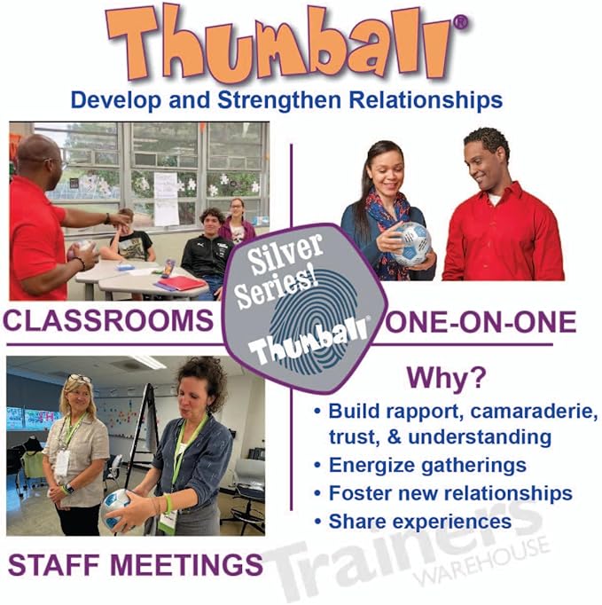 Trainers Warehouse 6" Thumball Collection, 32 Prompts for Conversation, Team Building, Relationship and Training