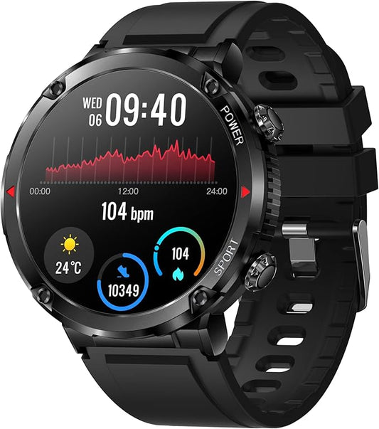 Smart Watch for Men, Bluetooth Call, Waterproof Fitness Tracker, Heart Rate/Sleep Monitor, 22 Sports Modes