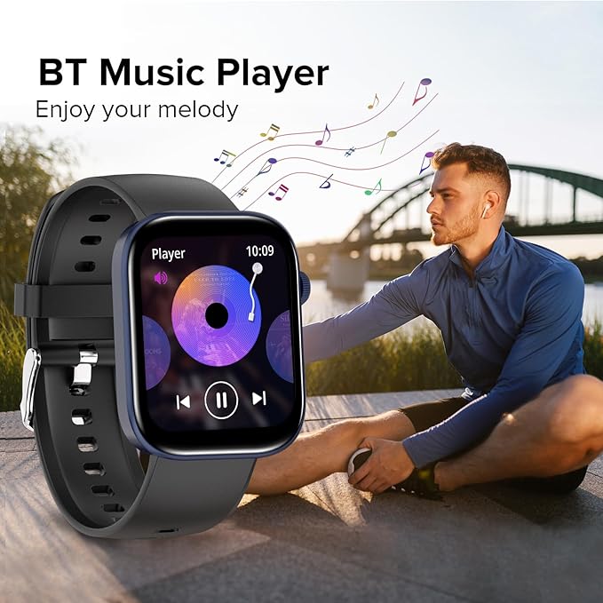 Smart Watches for Men Women, 2.01" HD Screen with 200+ Watch Faces, Heart Rate/SpO2/Sleep Monitor, 123 Sports Modes, IP68 Waterproof Fitness Tracker, Make/Answer Calls, Compatible with Android iPhone