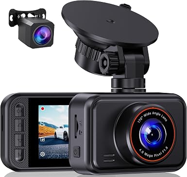Dash Cam Front and Rear for Cars, 2.5K+1080P Dual Camera with 2" Screen
