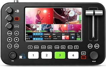 SPROLINK Neolive R2 Plus Video Switcher for Live Streaming, 4X HDMI Input Multi Camera Mixer with 5.5" 1080p Screen, PTZ Joystick, RTMP Hardware Streaming, USB 3.0 Type-C 1080p 60fps, Chroma Key