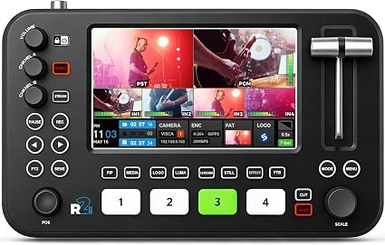 SPROLINK Neolive R2 Plus Video Switcher for Live Streaming, 4X HDMI Input Multi Camera Mixer with 5.5" 1080p Screen, PTZ Joystick, RTMP Hardware Streaming, USB 3.0 Type-C 1080p 60fps, Chroma Key