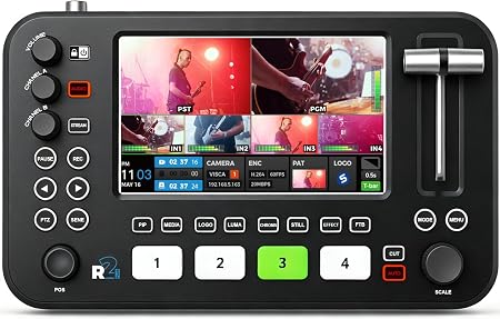 SPROLINK Neolive R2 Plus Video Switcher for Live Streaming, 4X HDMI Input Multi Camera Mixer with 5.5" 1080p Screen, PTZ Joystick, RTMP Hardware Streaming, USB 3.0 Type-C 1080p 60fps, Chroma Key