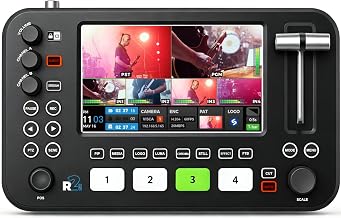 SPROLINK Neolive R2 Plus Video Switcher for Live Streaming, 4X HDMI Input Multi Camera Mixer with 5.5" 1080p Screen, PTZ Joystick, RTMP Hardware Streaming, USB 3.0 Type-C 1080p 60fps, Chroma Key