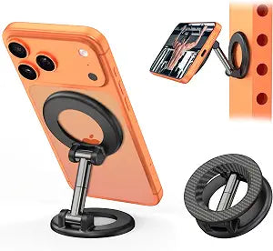 Dual-Sided Magnetic Phone Holder Mount for MagSafe Phone Grip Stand, 360° Adjustable Magnetic Phone Stand for iPhone/Sumsung/Google/Android, Foldable MagSafe Phone Ring Holder for Car, Gym, Golf Cart