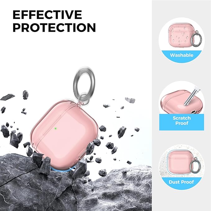 AhaStyle Clear Airpods 4 Case Cover with Cleaning Kit [Anti-Yellowing] Soft TPU Protective Covers Skin Designed for Apple AirPods 4th Generation 2024 Support USB-C Charging Case and Wireless Charging