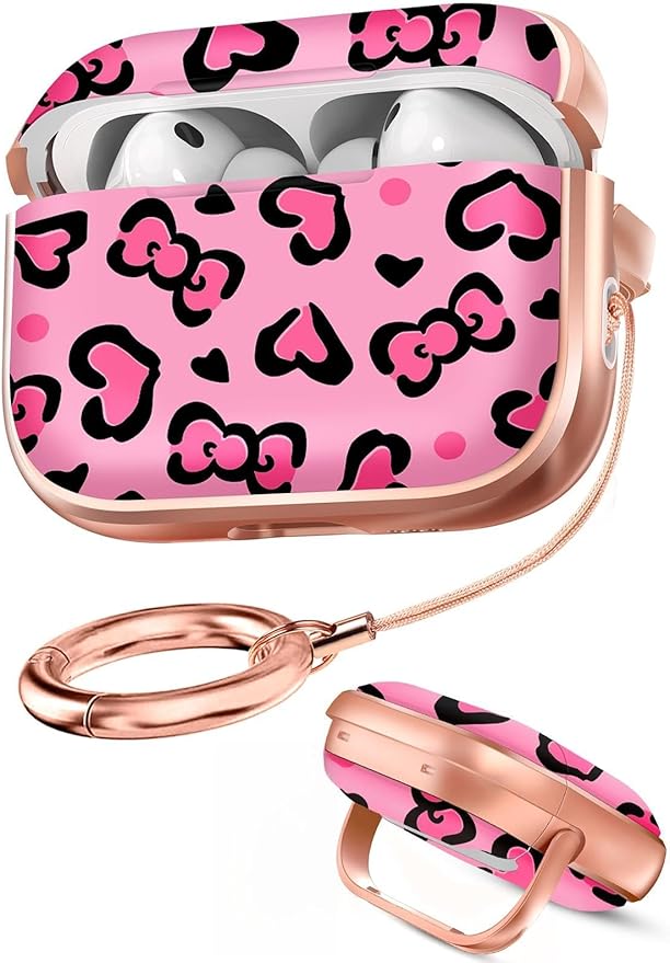 Coralogo for AirPods Pro 3 Case with Safety Lock - Cute Cartoon for Women Girls Fashion Stylish Leopard Pattern Design Kawaii Girly Girlish Hard Protective Cover for AirPods Pro 3rd Generation