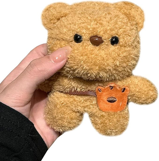 YOKVOOK Furry Case for AirPods 3,Funny Cute 3D Cartoon Plush Kawaii Backpack Teddy Bear Design Fluffy Soft Warm Cover for AirPods 3rd Generation Carrying Charging Box with Keychain Protector
