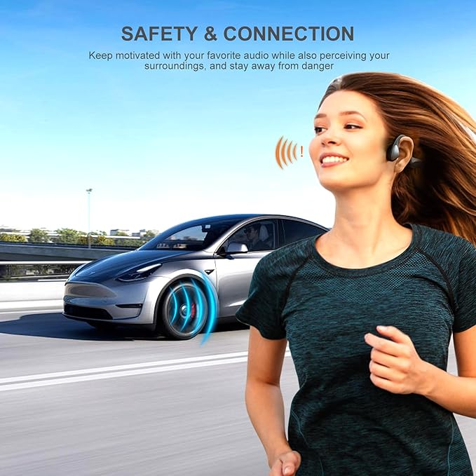 Bone Conduction Headphones - Bluetooth 6.0 Open Ear Headphones, Comfort Fit Wireless Headphones with Mic, 10hrs Playtime, IPX6 Sweatproof, Lightweight,Premium Loud Sound for Running,Sport,Travel