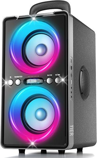 YIER Bluetooth Speaker, 200W Peak Loud Stereo with Deep Bass Boombox