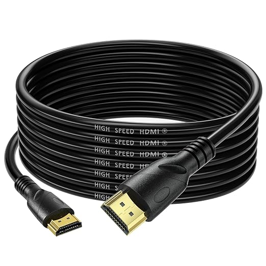 HDMI Cable Ultra High Speed Gold Plated 4K @ 60Hz, Ultra HD, 1080P & ARC Compatible with Laptop, Gaming PC, Monitor, PS5, PS4, Xbox X, One, Fire TV, Apple TV, ROKU, Soundbar & More (25 Feet)
