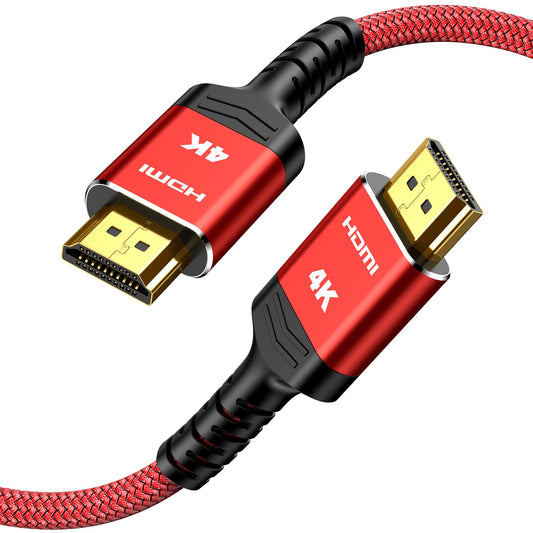 Highwings 4K Short HDMI 2.0 Cable 1.5FT/0.5m - 4K@60Hz HDR Braided HDMI Cord, 18Gbps High Speed with Ethernet/ARC, 3D, HDCP 2.2, ARC, Compatible for PS-5/4/3/4K HDTV/Monitor/Projector/Streaming Media