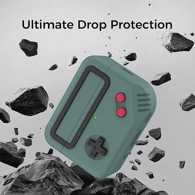 for AirPods Pro 2 Case - Silicone Game Console Design Case for Apple AirPods 2nd/1st Generation, Cute Airpod pro Cover for Men/Women (Pine Green)