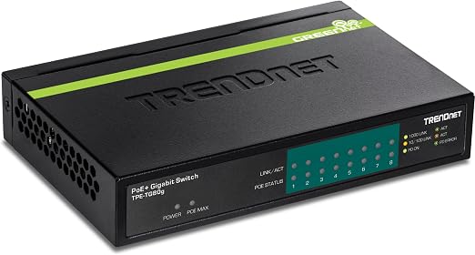 TRENDnet 8-Port Gigabit PoE+ Switch, TPE-TG80G