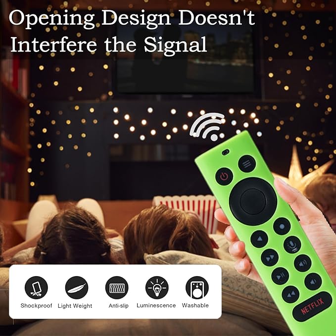 2Pack Gavyqier Silicone Protective Cover fits NVIDIA Shield TV Pro/4K HDR Remote Controller Series Anti-Slip Shockproof Glow in The Dark Glow Green&Glow Blue