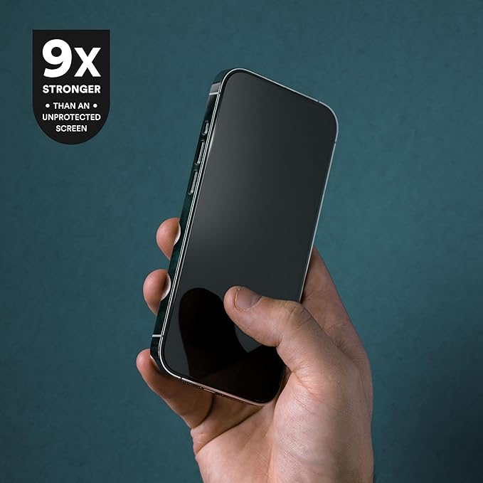 BodyGuardz Pure 3 Glass Compatible with iPhone 17 and iPhone 16 Devices - Durable Anti-Glare Tempered Glass, Easy Install, Edge-to-Edge, Case-Friendly - Black Border (for iPhone 17 Pro Max / 16 Pro Max - 6.9 inch)