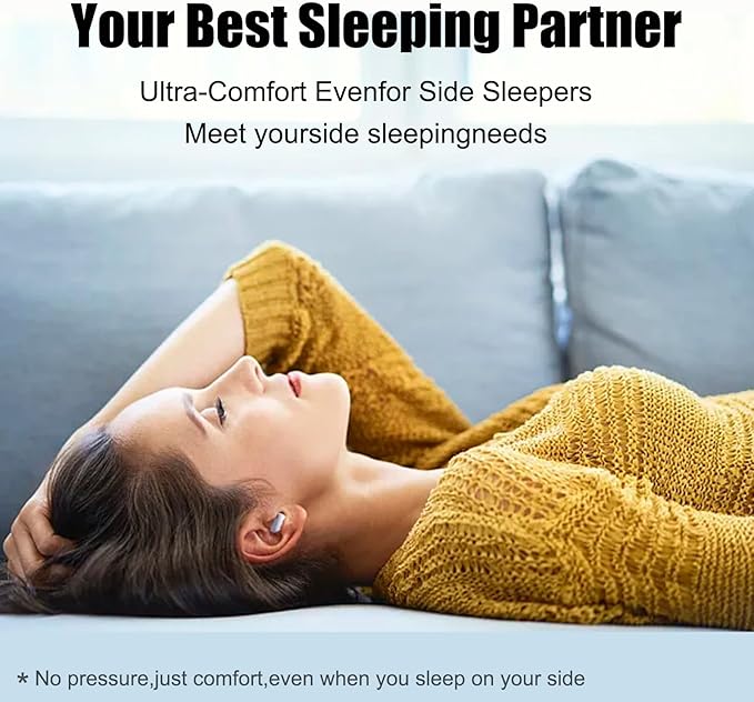 Sleep Earbuds, Wireless Bluetooth 5.3 Invisible Earbuds, Sleeping Headphones for Side Sleepers 35dB Comfortable Noise Cancelling, 28H Playtime Ear Buds, Touch Control Skin Color