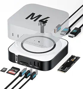 Lemorele 9-in-1 Mac mini M4 Dock, Dual 4K@60Hz HDMI 2.0 & DP 1.4